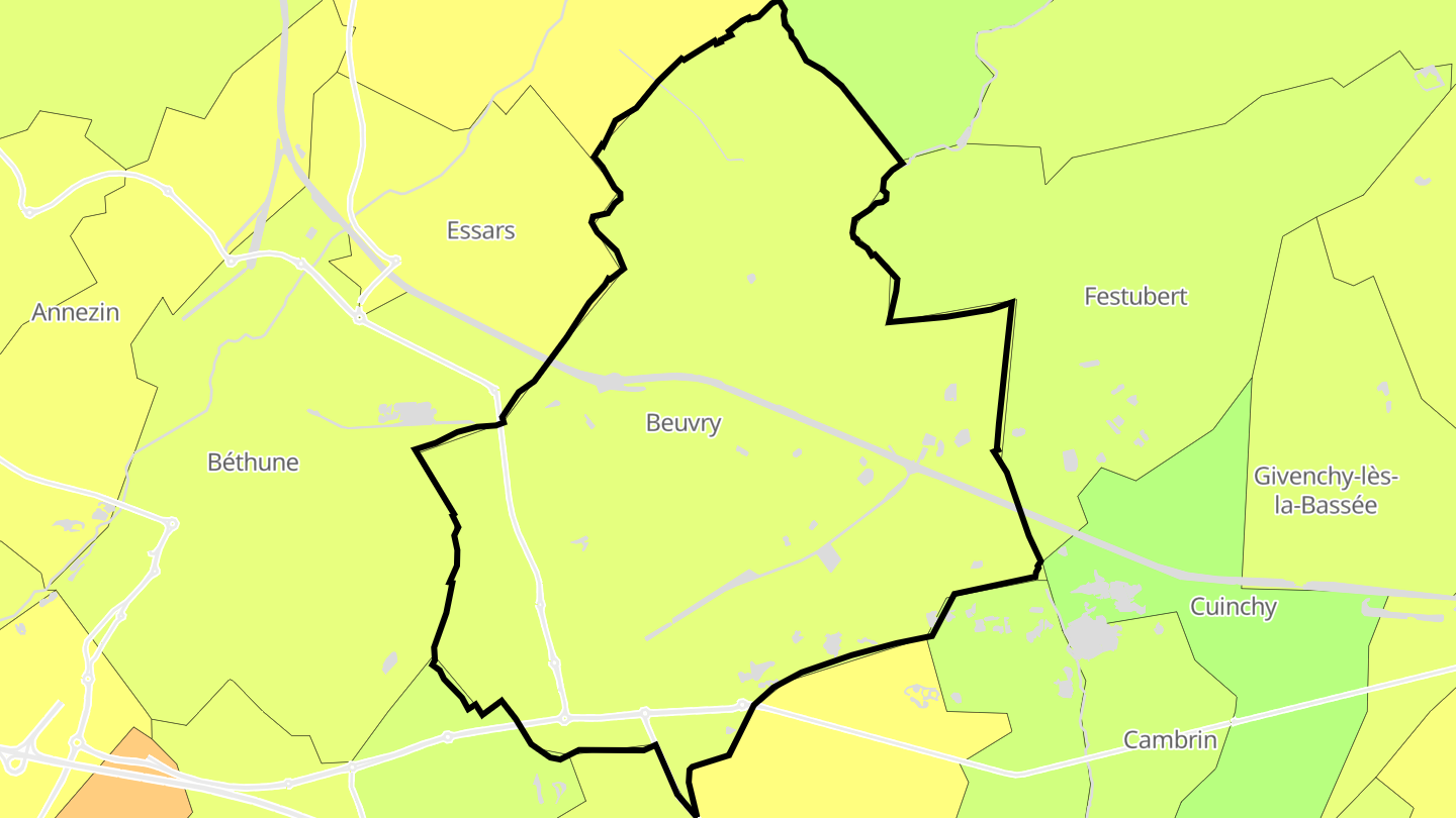 Carte des prix de l'immobilier Beuvry