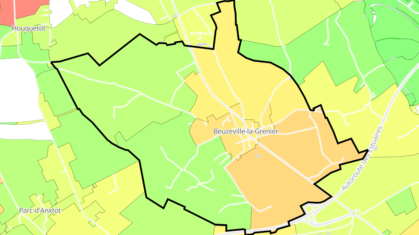 Carte des prix de l'immobilier Beuzeville-la-Grenier