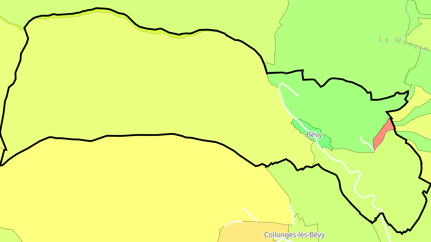 Carte des prix de l'immobilier Bévy