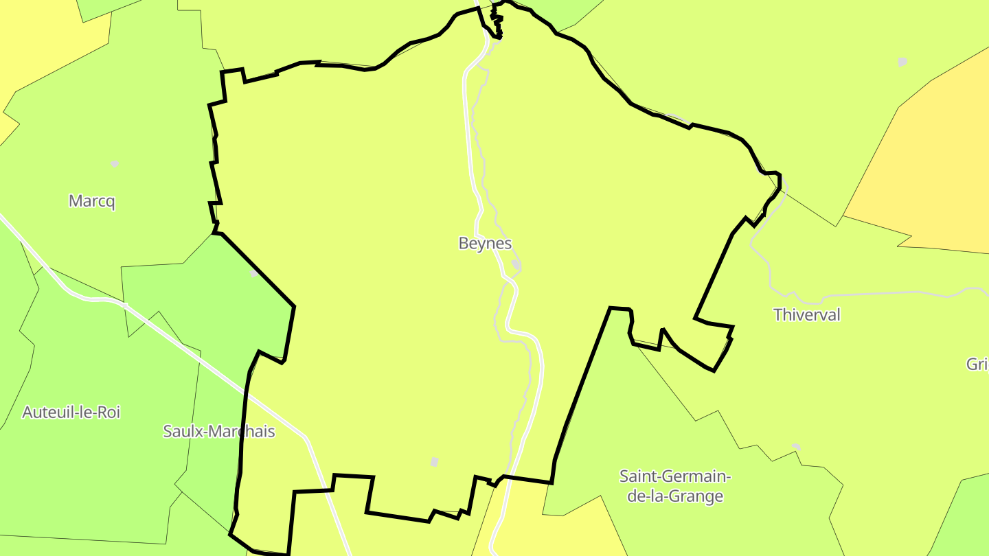 Carte des prix de l'immobilier Beynes
