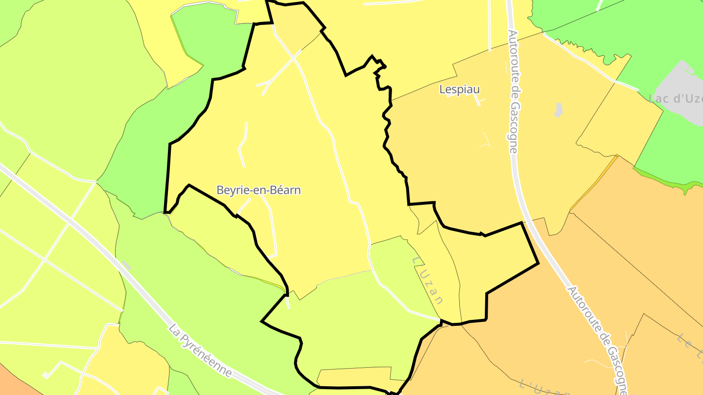 Carte des prix de l'immobilier Beyrie-en-Béarn