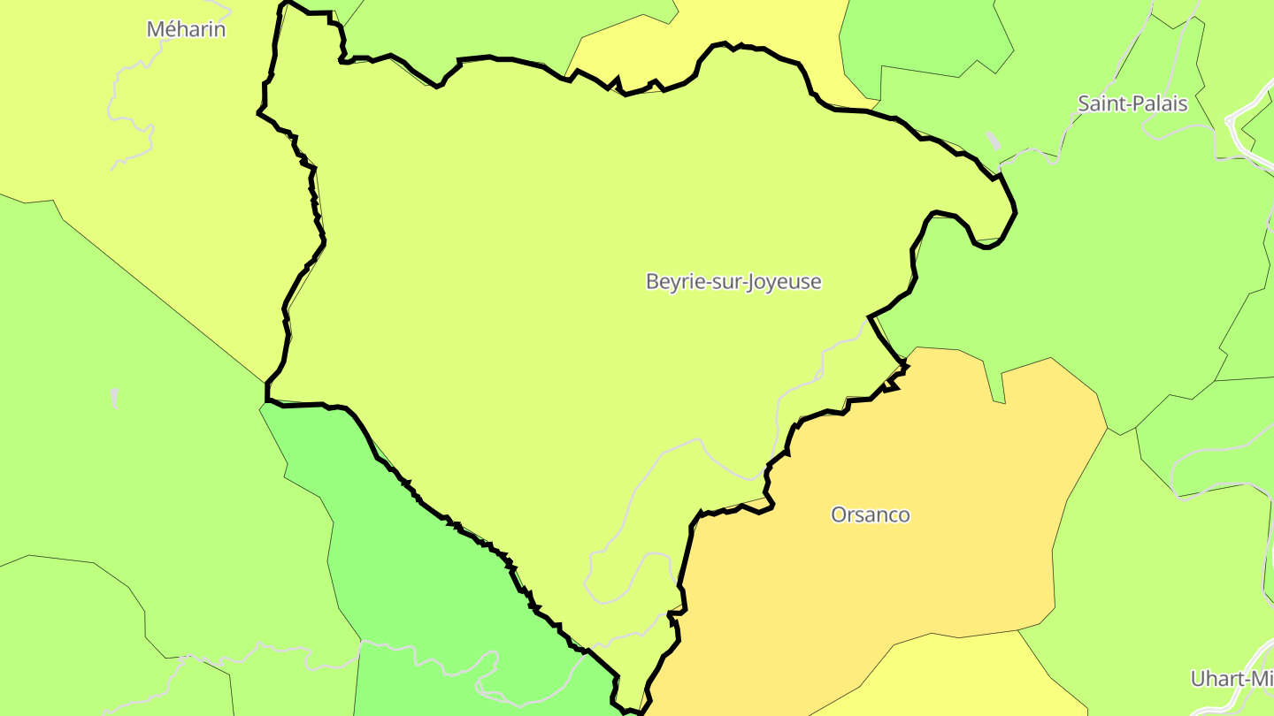Carte des prix de l'immobilier Beyrie-sur-Joyeuse