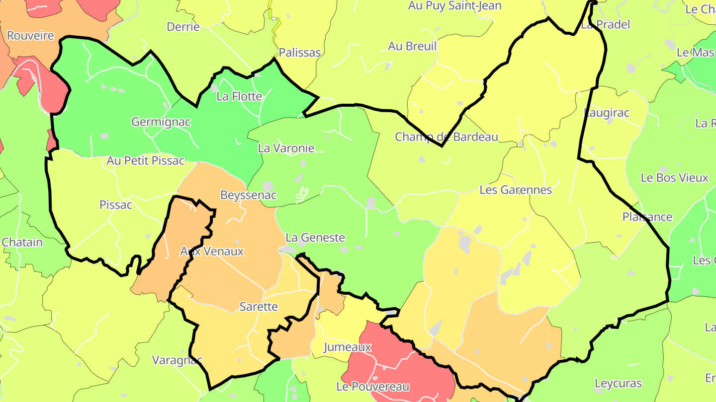 Carte des prix de l'immobilier Beyssenac