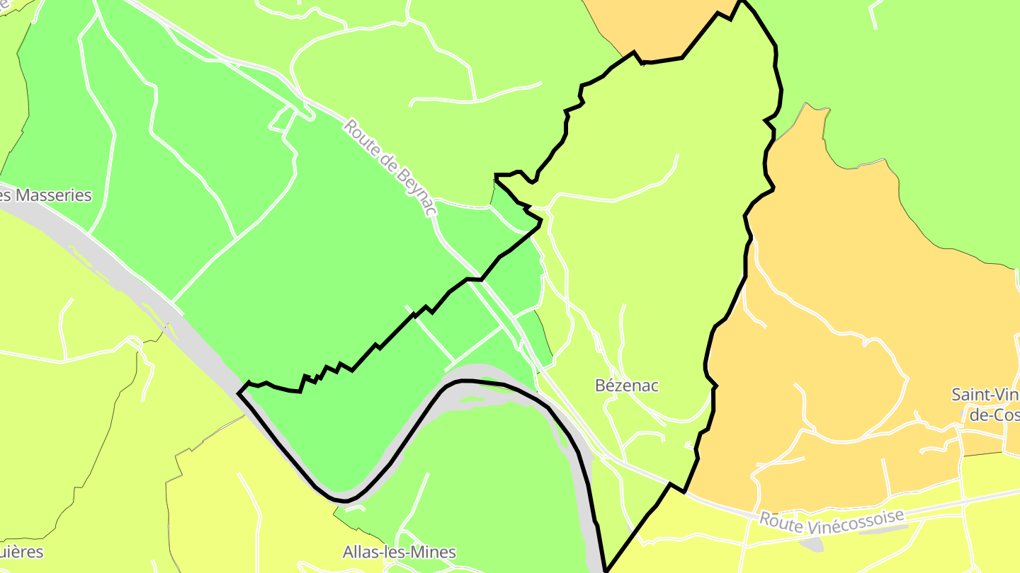 Carte des prix de l'immobilier Bézenac
