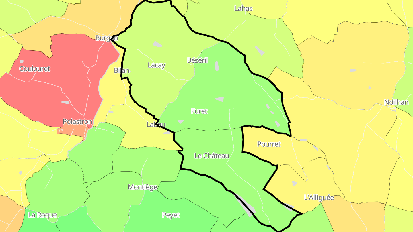 Carte des prix de l'immobilier Bézéril