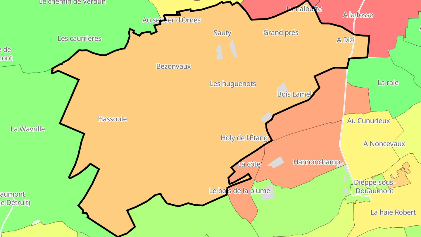 Carte des prix de l'immobilier Bezonvaux