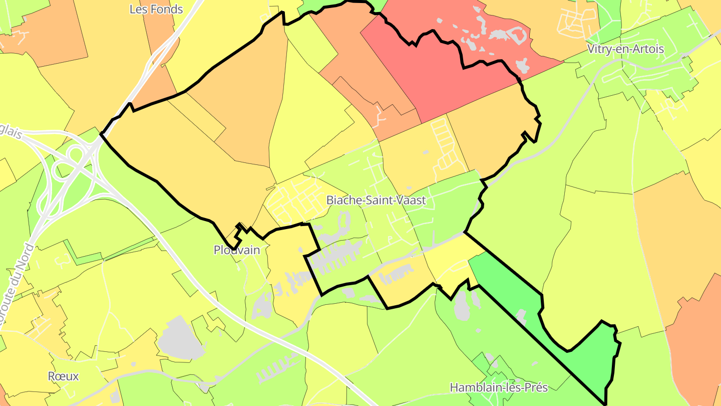 Carte des prix de l'immobilier Biache-Saint-Vaast