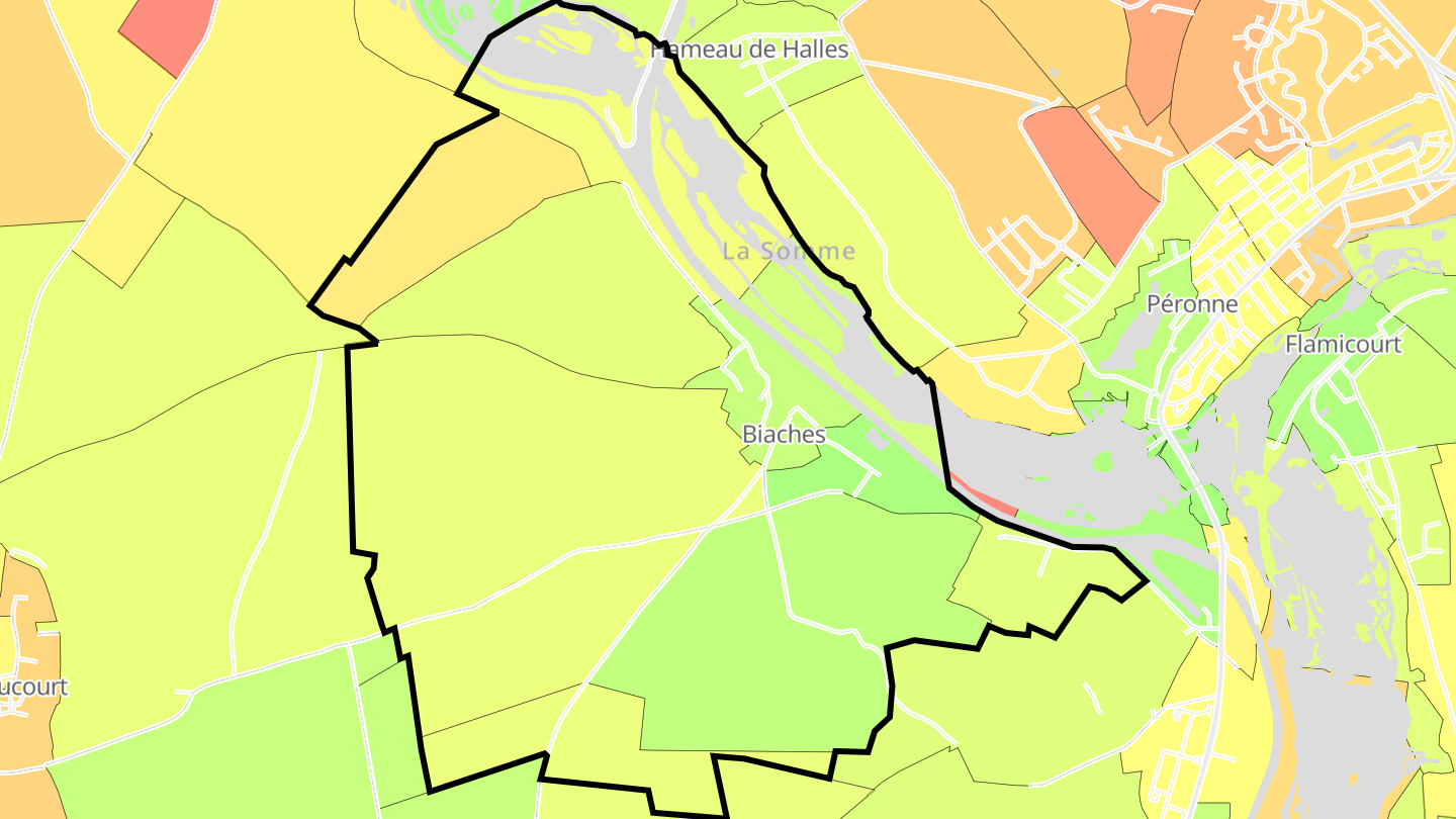 Carte des prix de l'immobilier Biaches