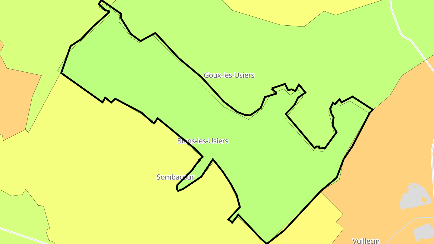 Carte des prix de l'immobilier Bians-les-Usiers