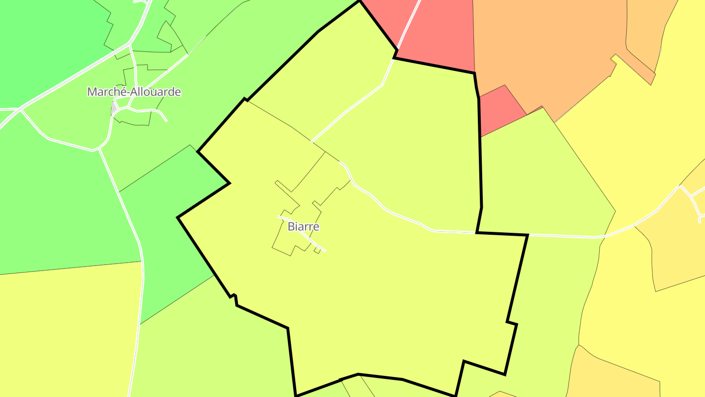 Carte des prix de l'immobilier Biarre