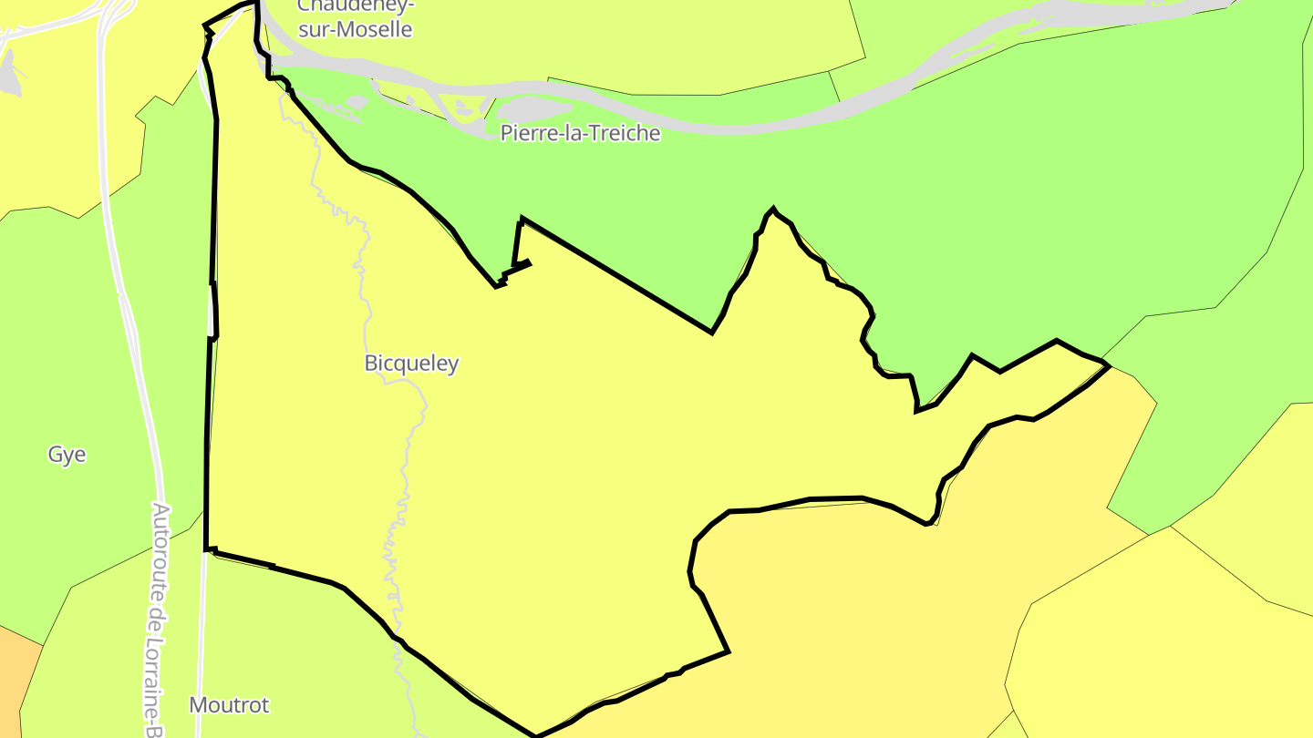 Carte des prix de l'immobilier Bicqueley
