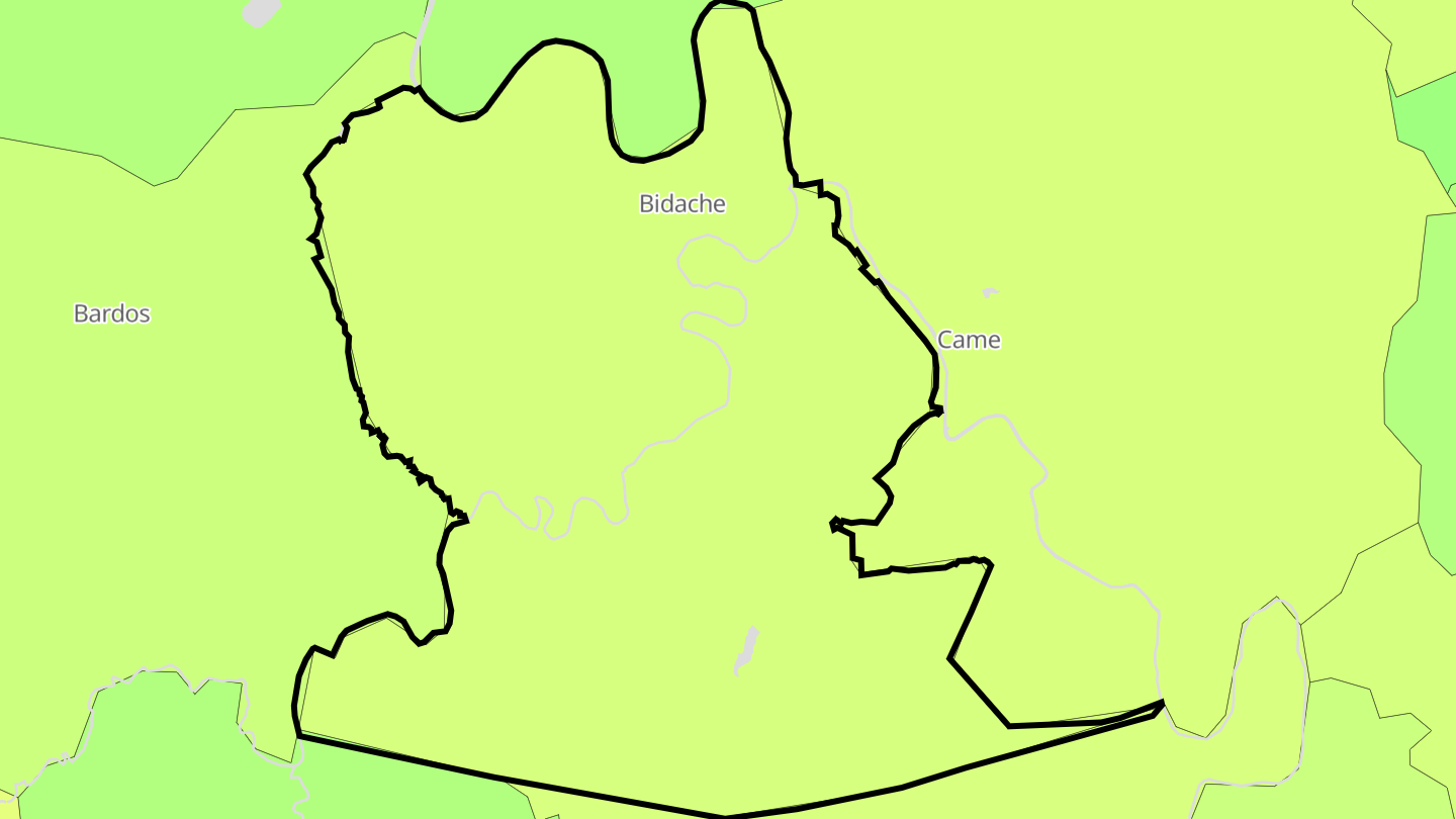 Carte des prix de l'immobilier Bidache