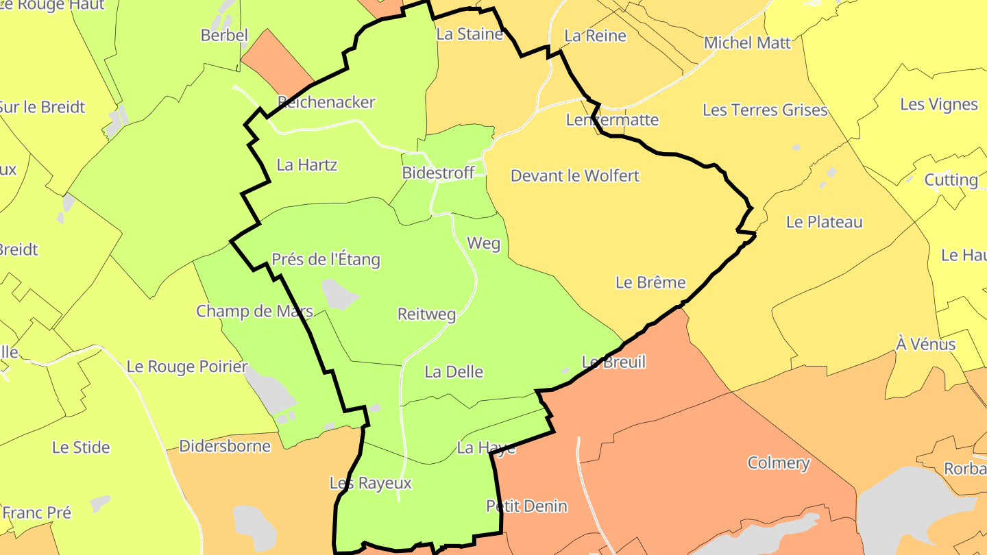 Carte des prix de l'immobilier Bidestroff