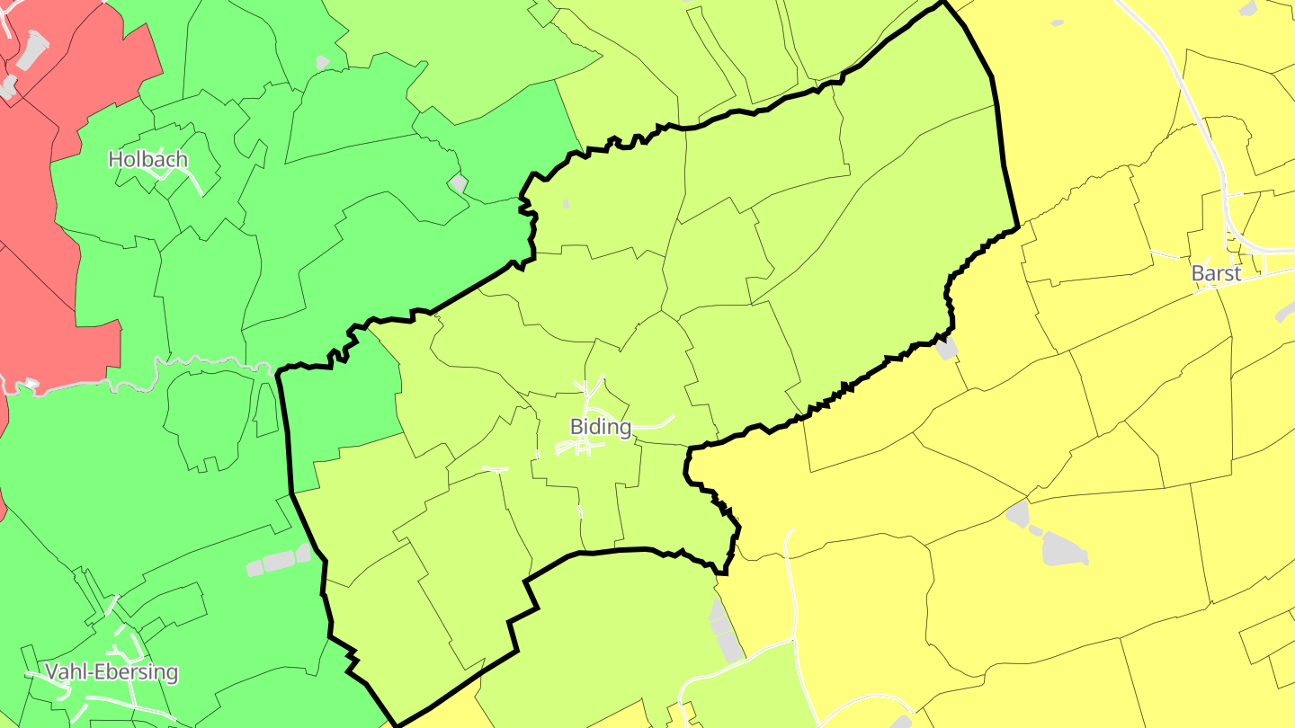 Carte des prix de l'immobilier Biding