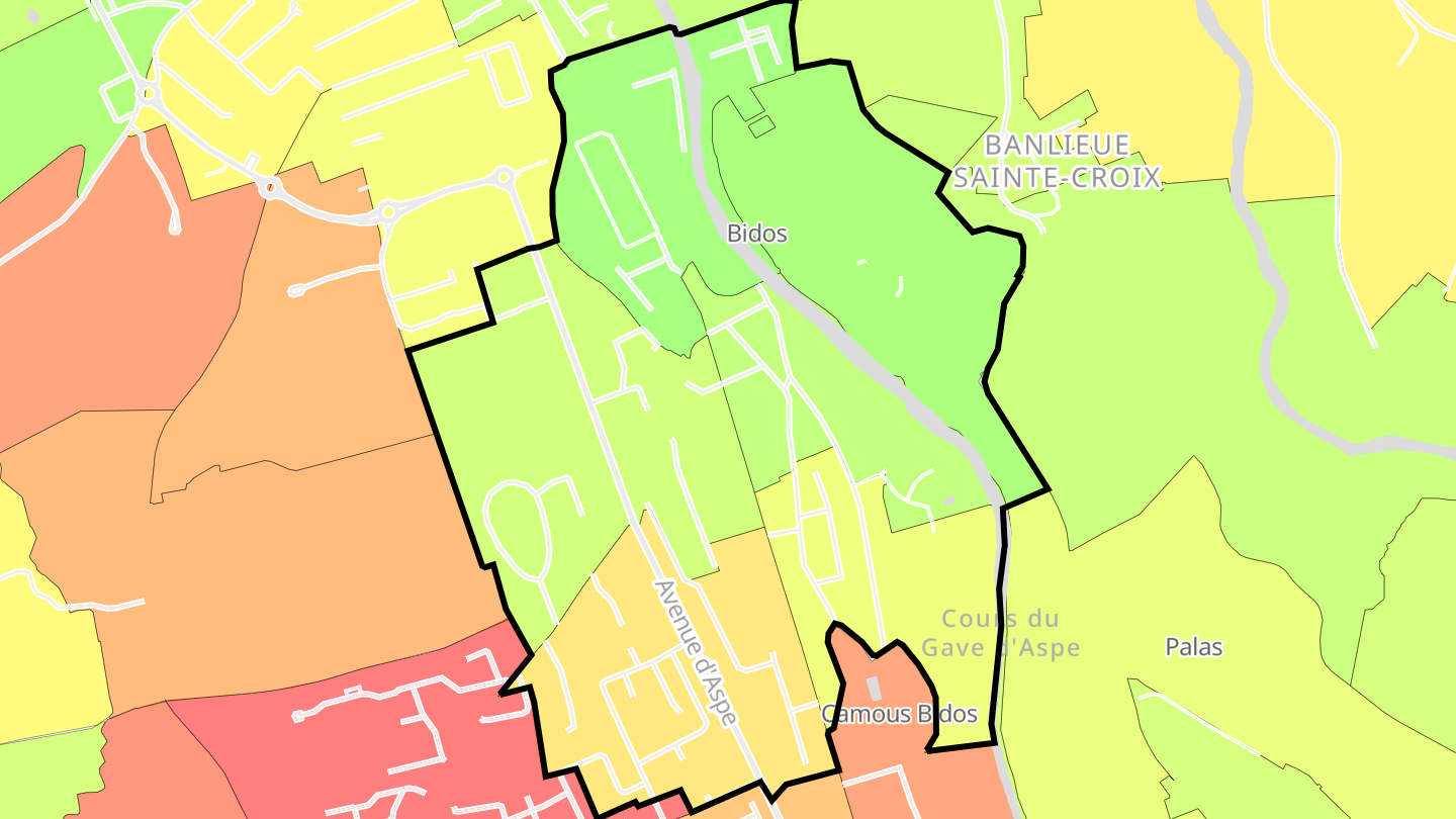 Carte des prix de l'immobilier Bidos