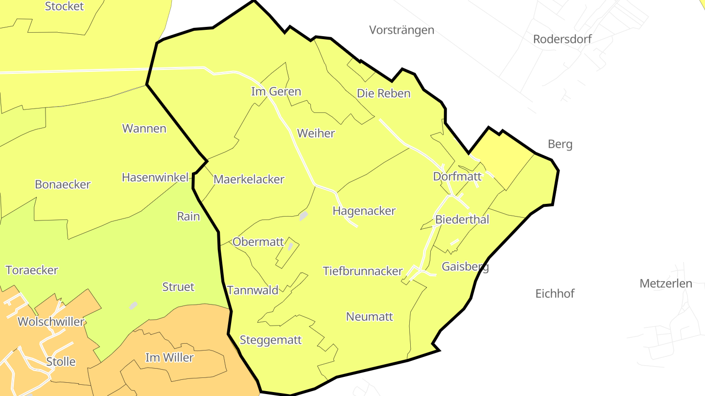 Carte des prix de l'immobilier Biederthal