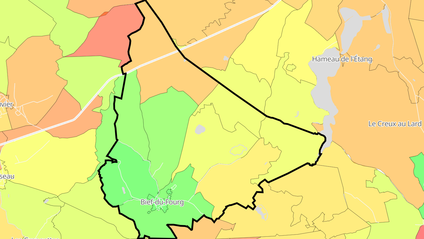Carte des prix de l'immobilier Bief-du-Fourg