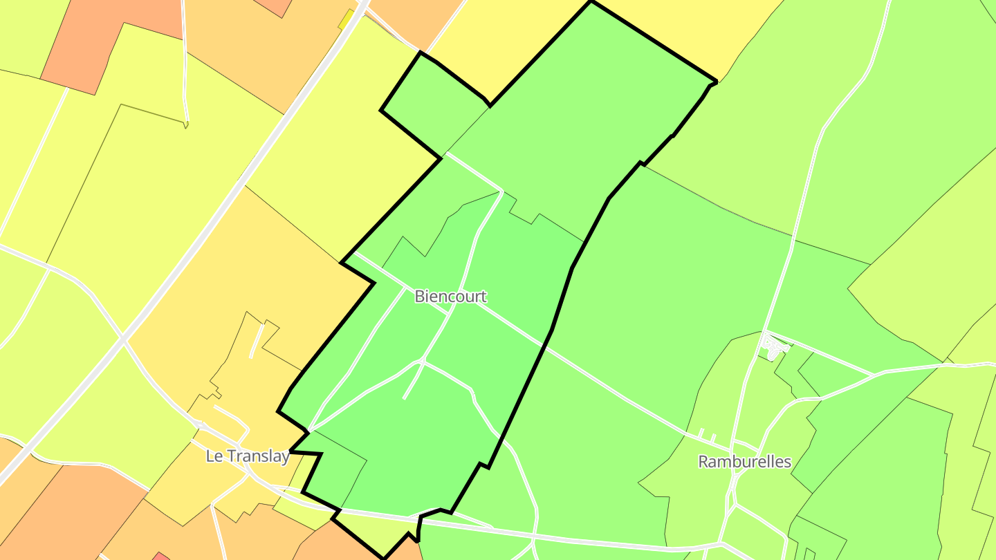 Carte des prix de l'immobilier Biencourt