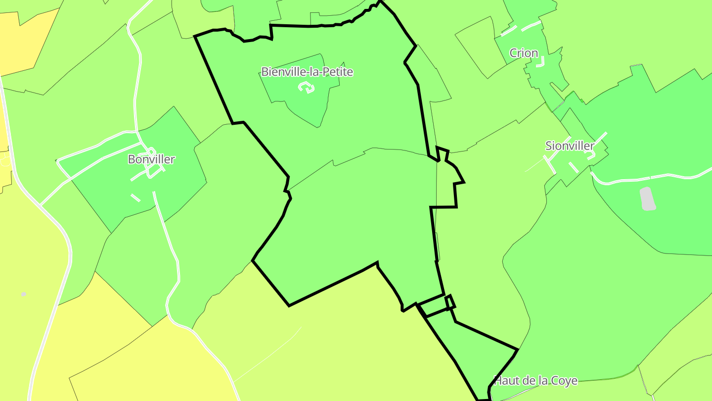 Carte des prix de l'immobilier Bienville-la-Petite