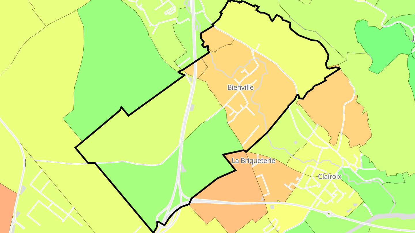 Carte des prix de l'immobilier Bienville