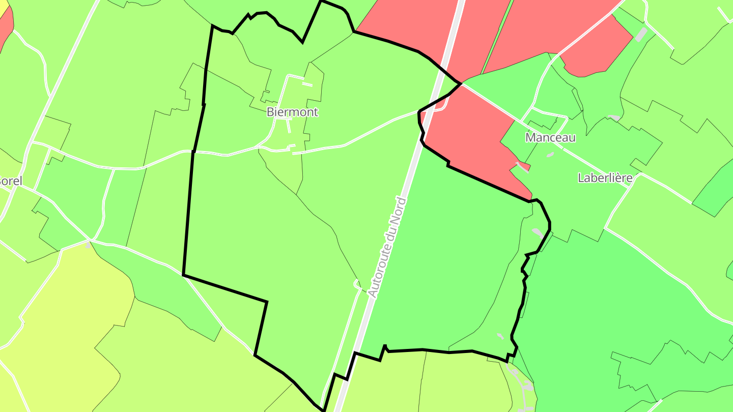 Carte des prix de l'immobilier Biermont