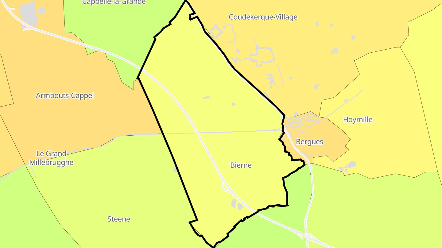 Carte des prix de l'immobilier Bierne