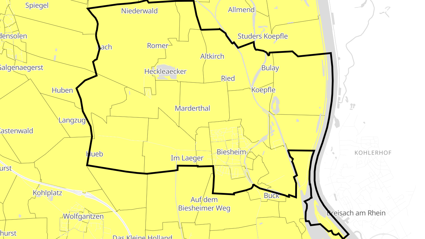 Carte des prix de l'immobilier Biesheim