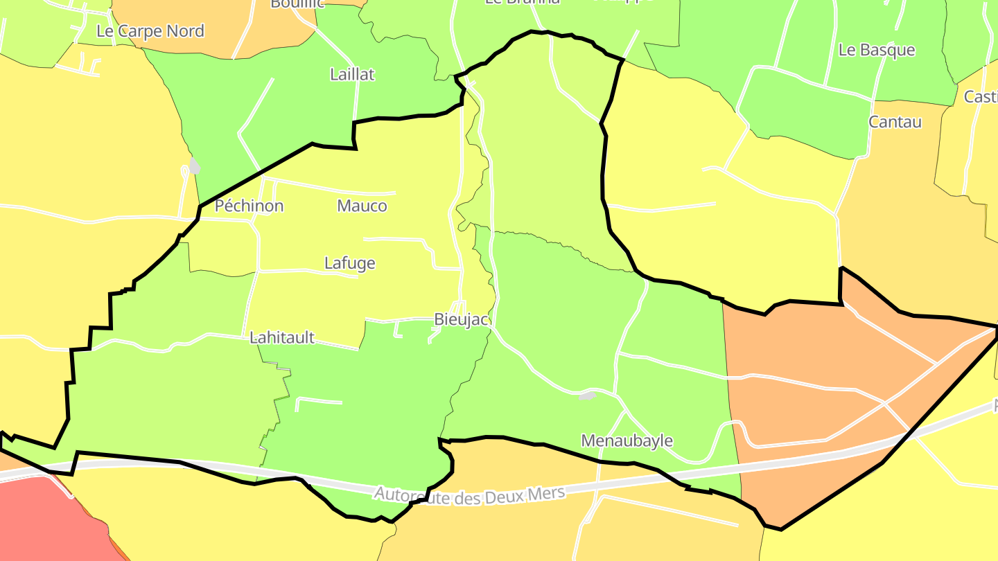 Carte des prix de l'immobilier Bieujac