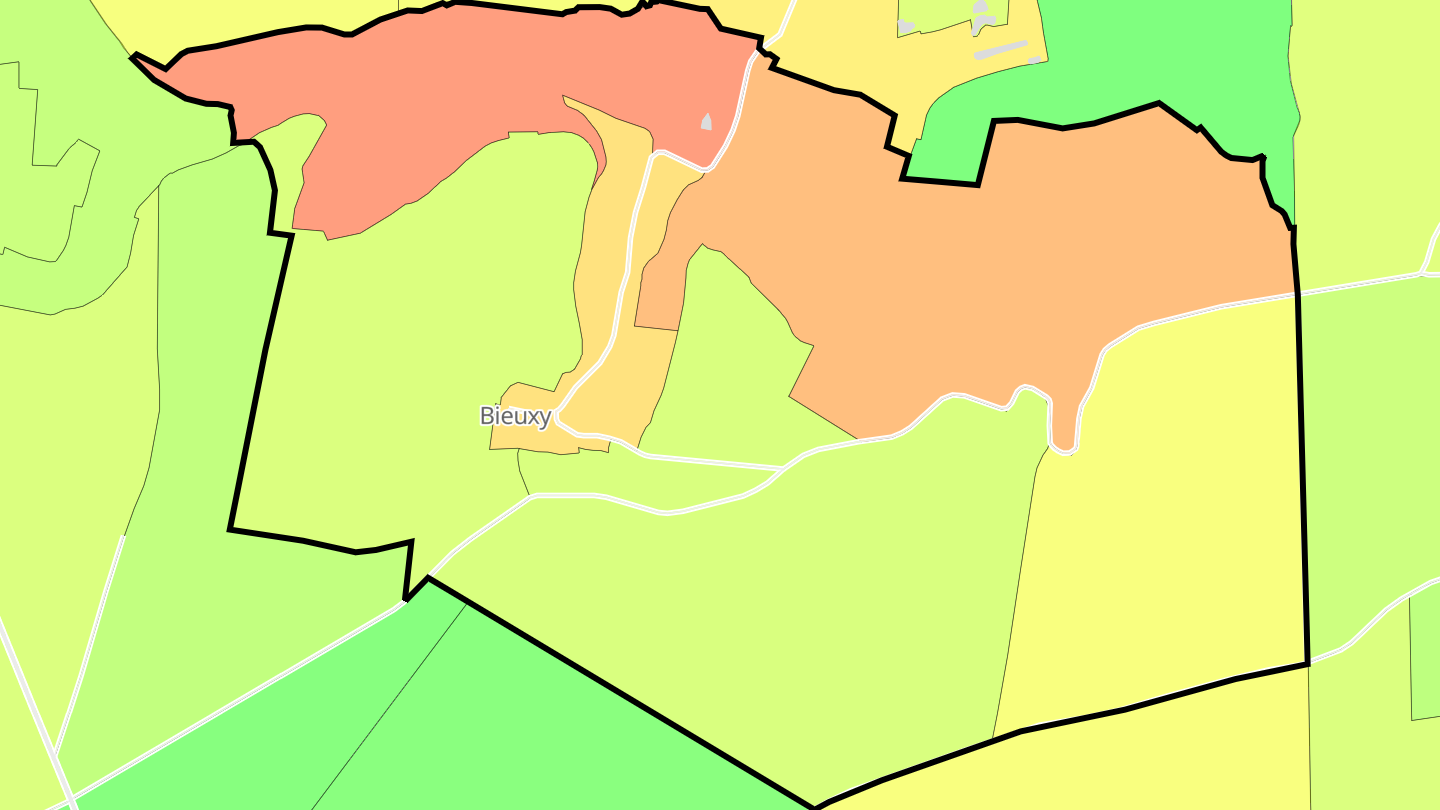 Carte des prix de l'immobilier Bieuxy
