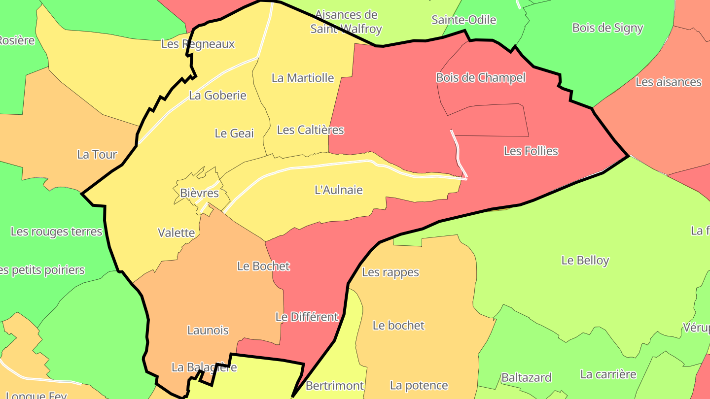 Carte des prix de l'immobilier Bièvres