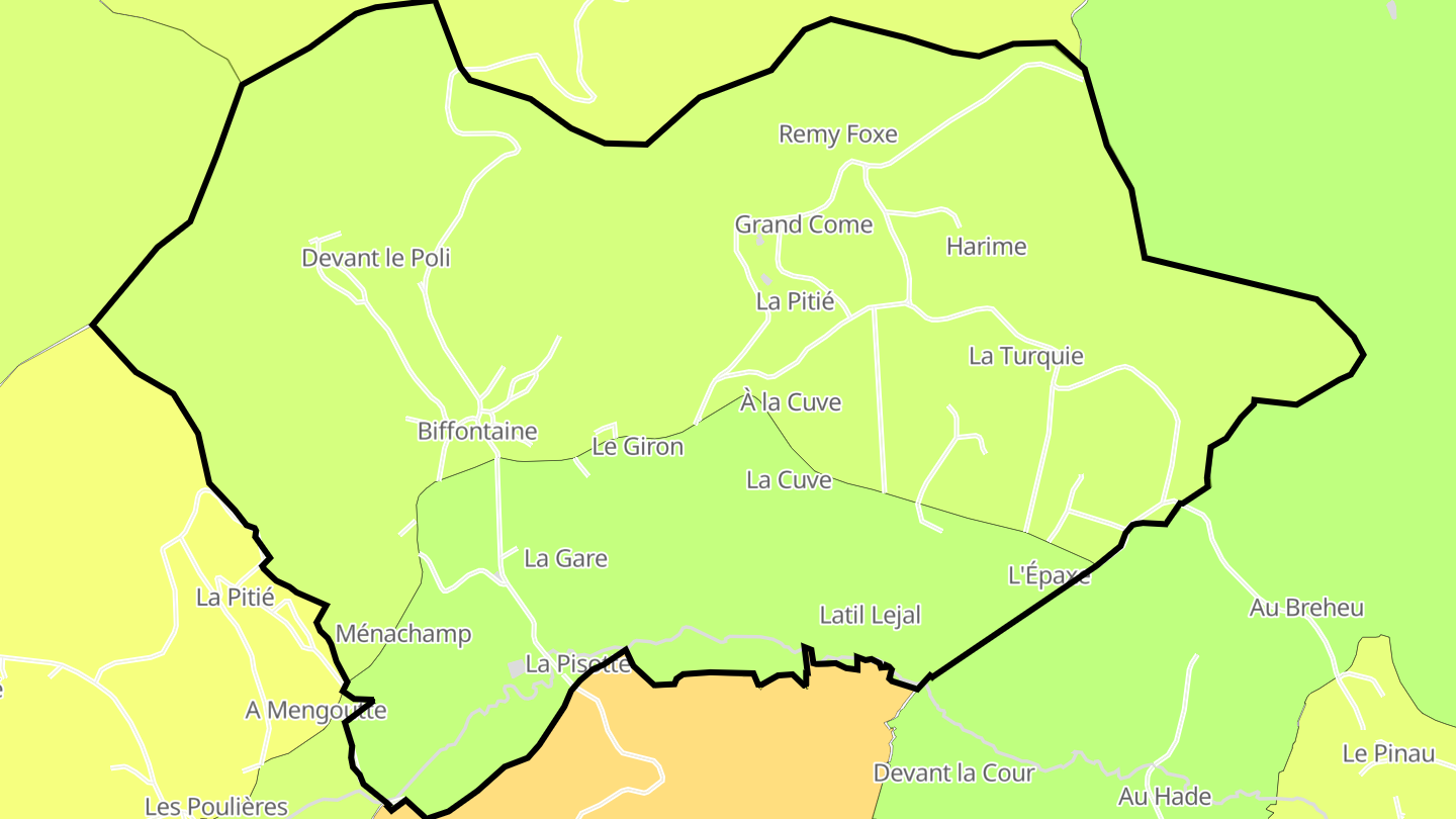 Carte des prix de l'immobilier Biffontaine