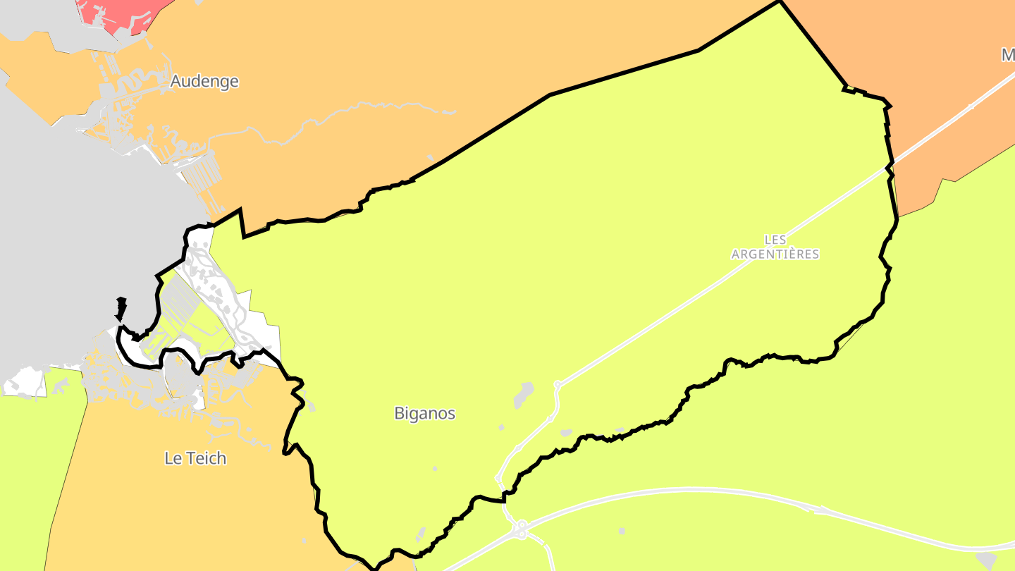 Carte des prix de l'immobilier Biganos