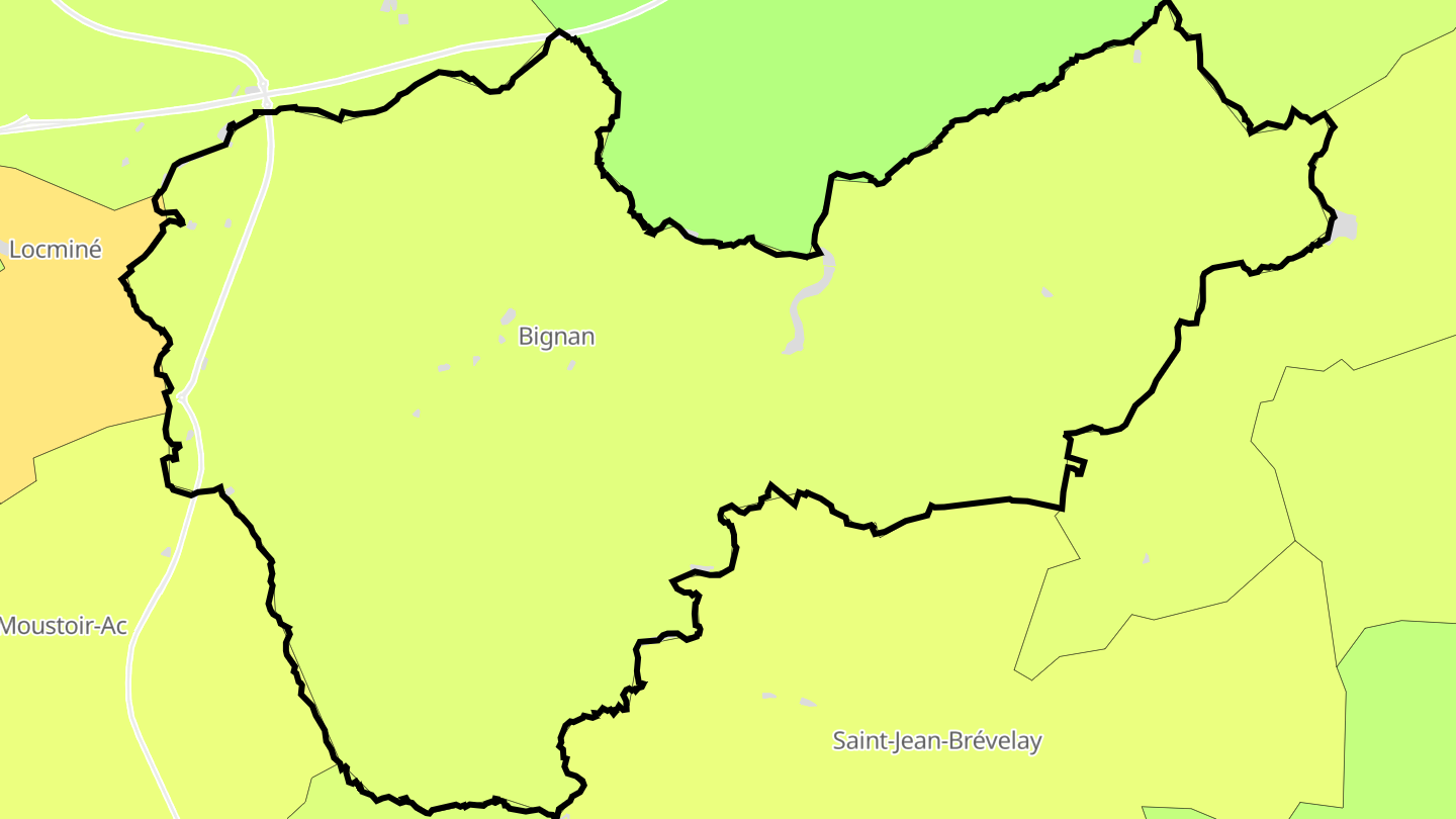Carte des prix de l'immobilier Bignan