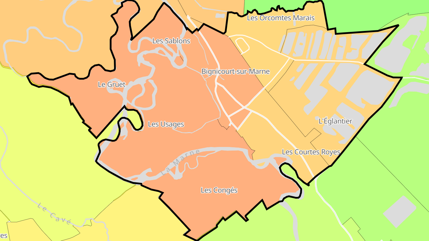 Carte des prix de l'immobilier Bignicourt-sur-Marne