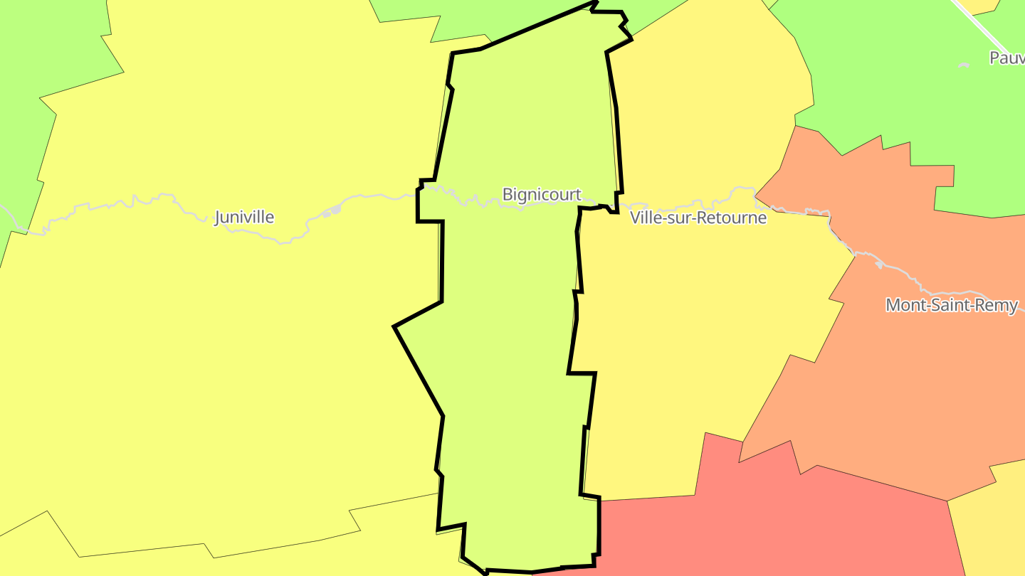 Carte des prix de l'immobilier Bignicourt