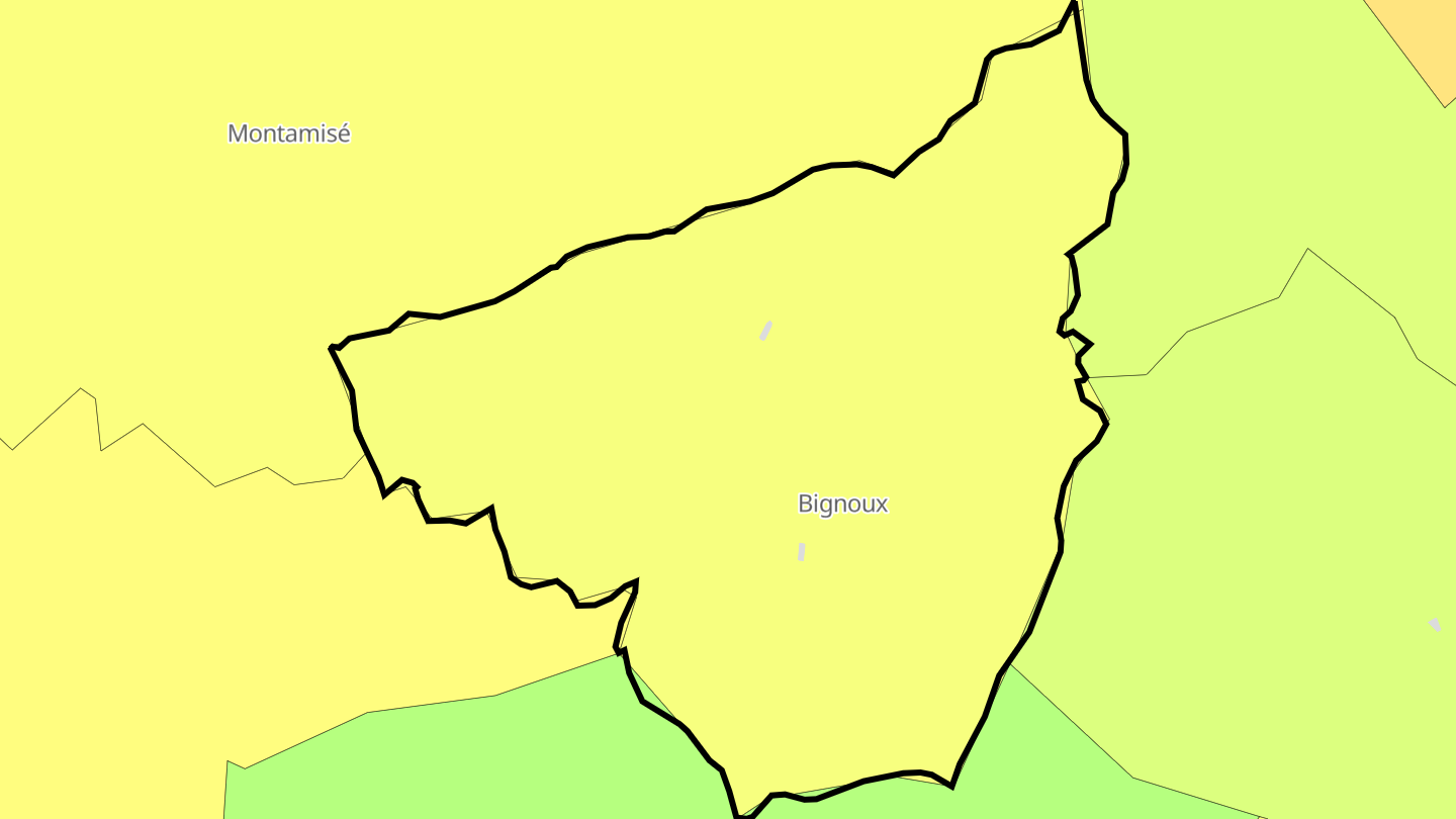 Carte des prix de l'immobilier Bignoux