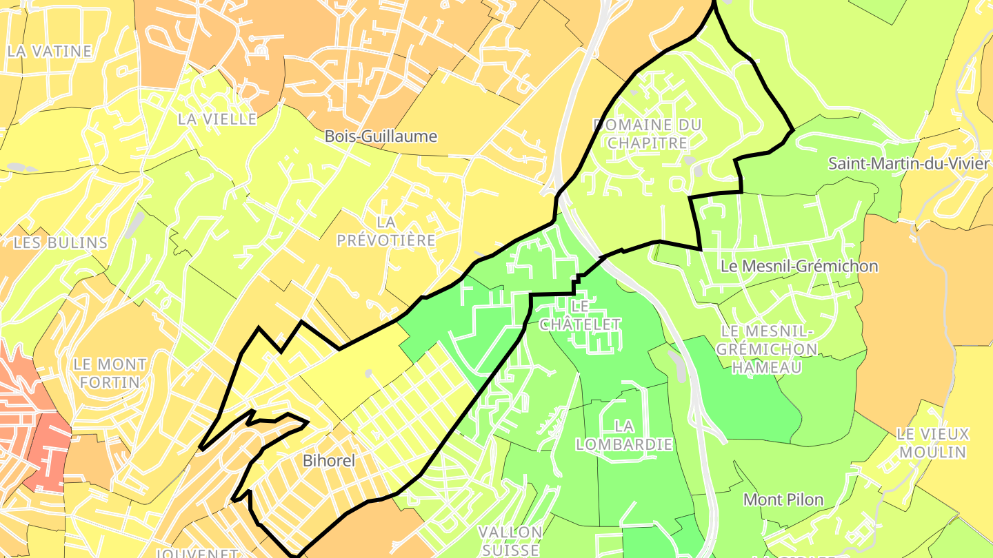 Carte des prix de l'immobilier Bihorel