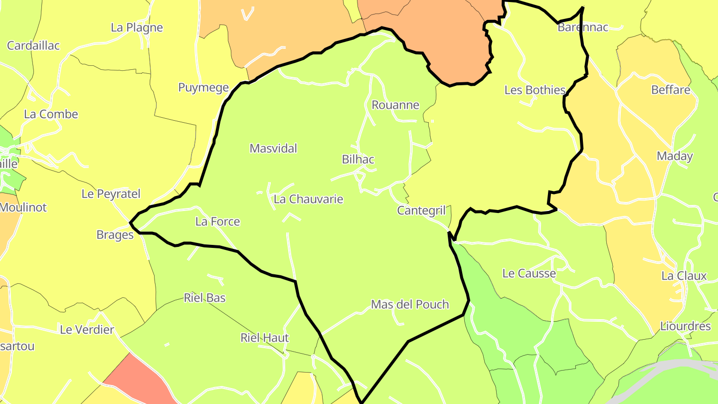 Carte des prix de l'immobilier Bilhac