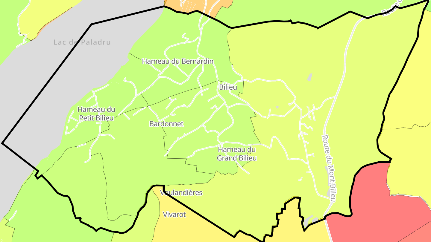 Carte des prix de l'immobilier Bilieu