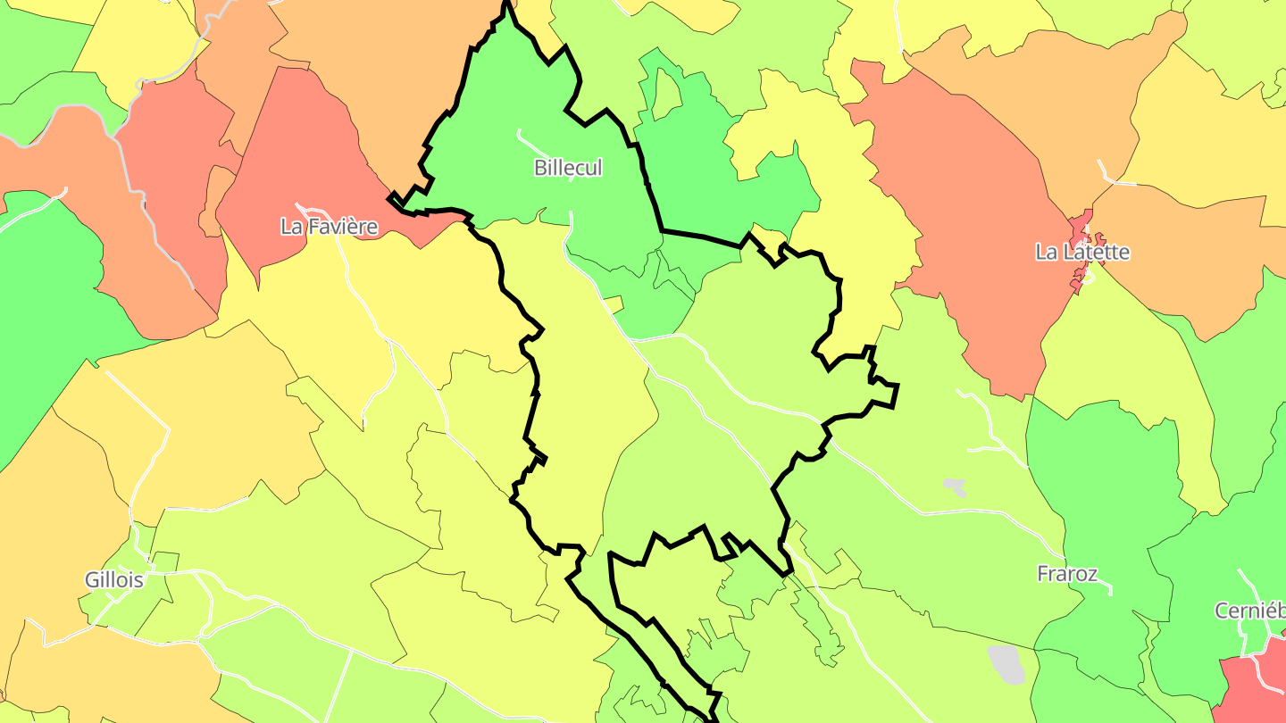 Carte des prix de l'immobilier Billecul