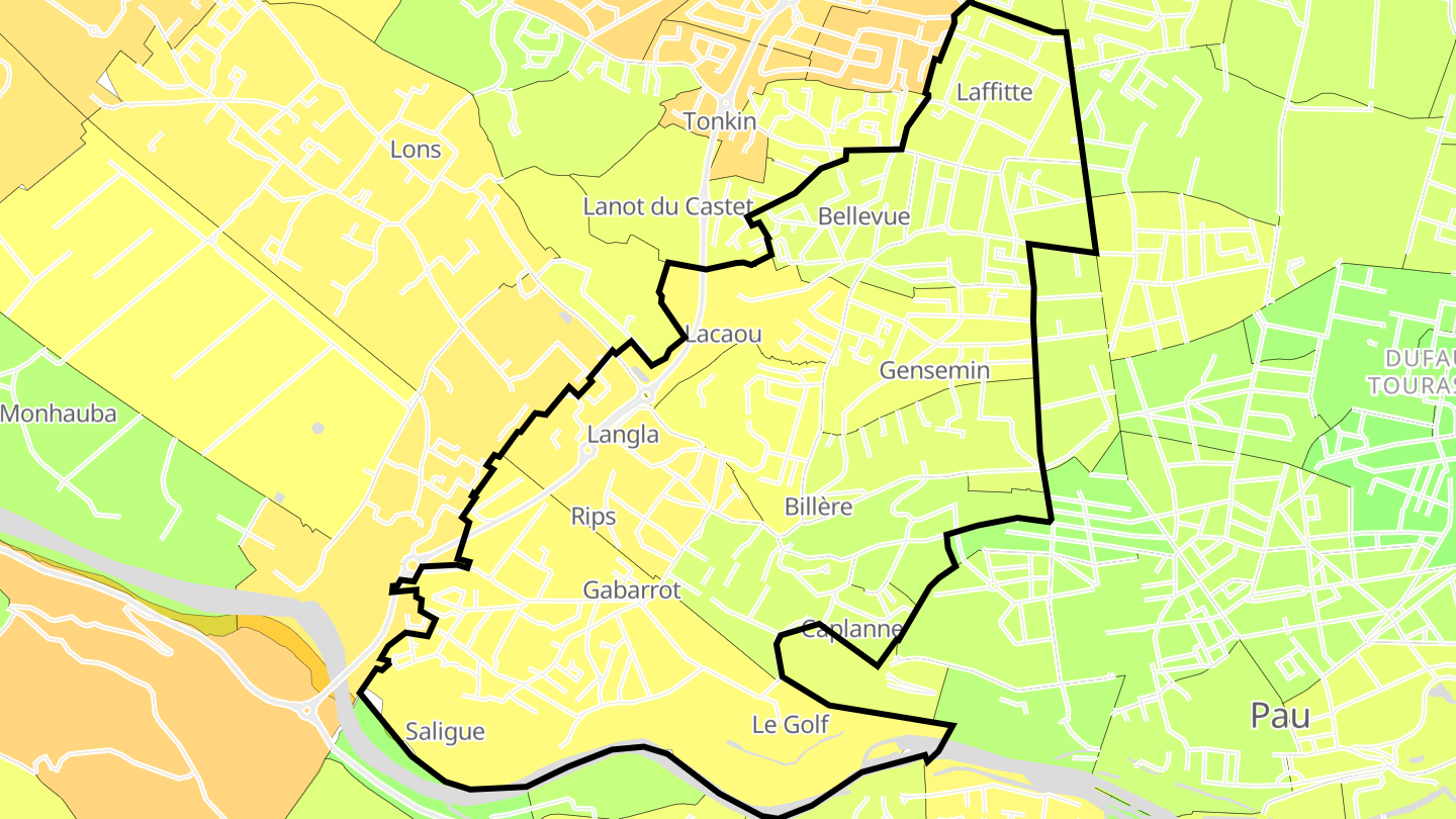 Carte des prix de l'immobilier Billère