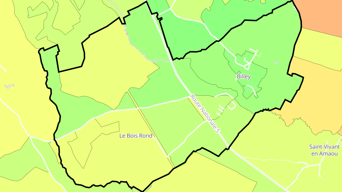 Carte des prix de l'immobilier Billey