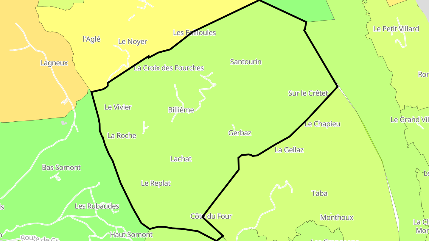 Carte des prix de l'immobilier Billième