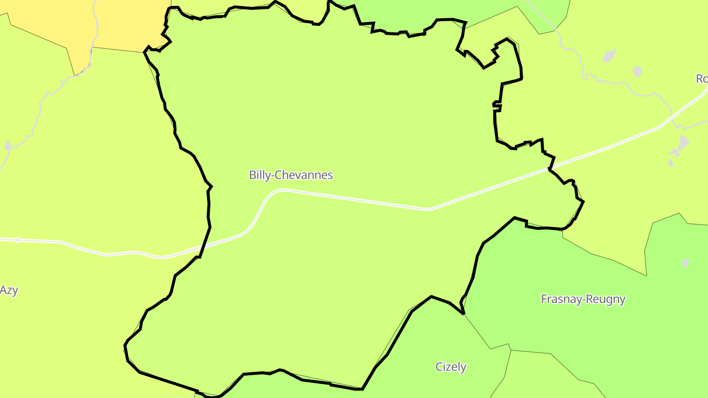 Carte des prix de l'immobilier Billy-Chevannes