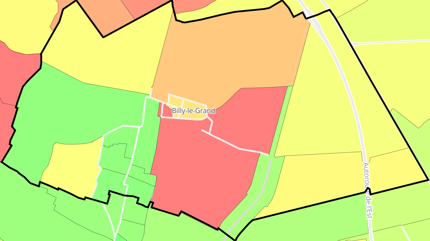Carte des prix de l'immobilier Billy-le-Grand