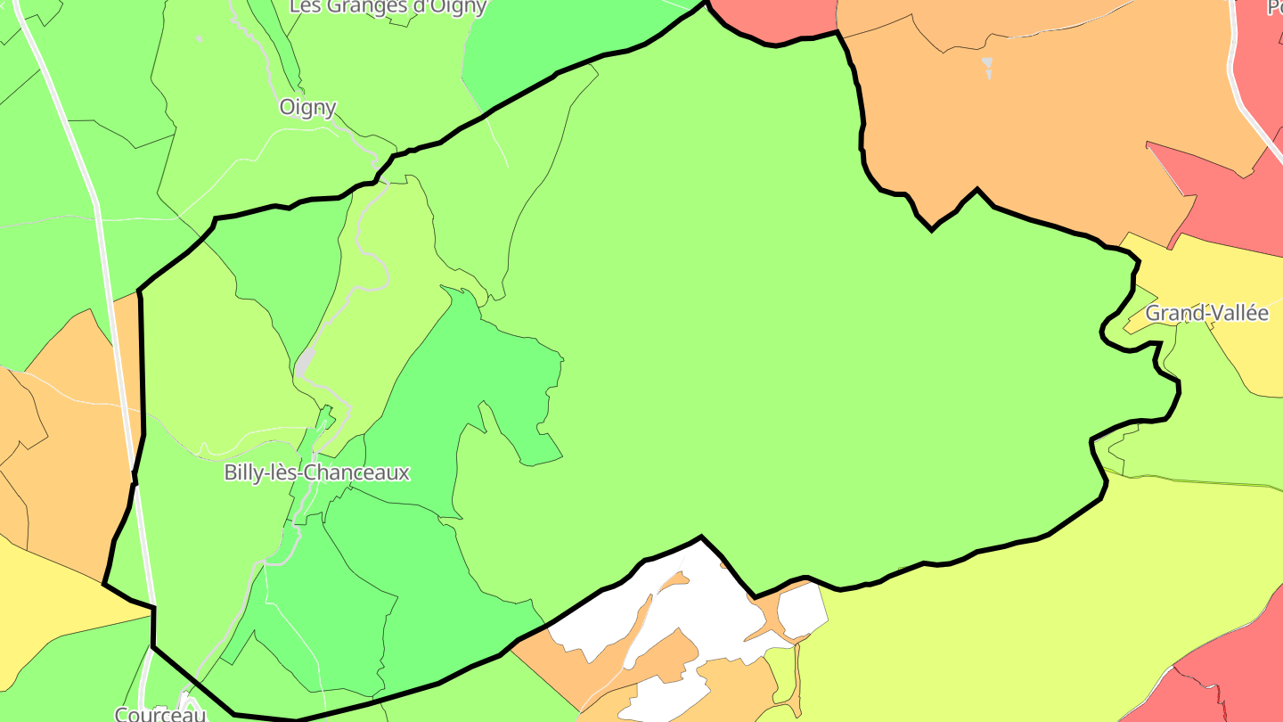 Carte des prix de l'immobilier Billy-lès-Chanceaux