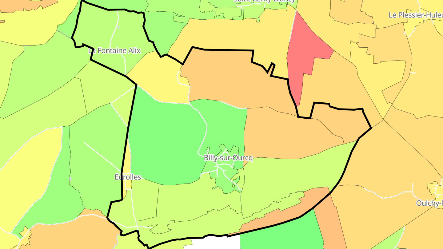 Carte des prix de l'immobilier Billy-sur-Ourcq