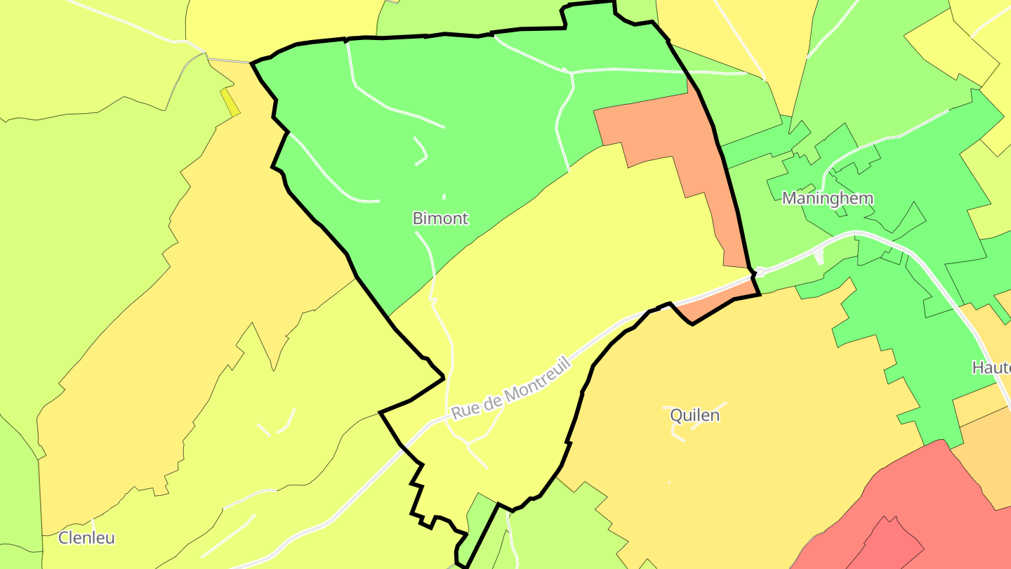 Carte des prix de l'immobilier Bimont