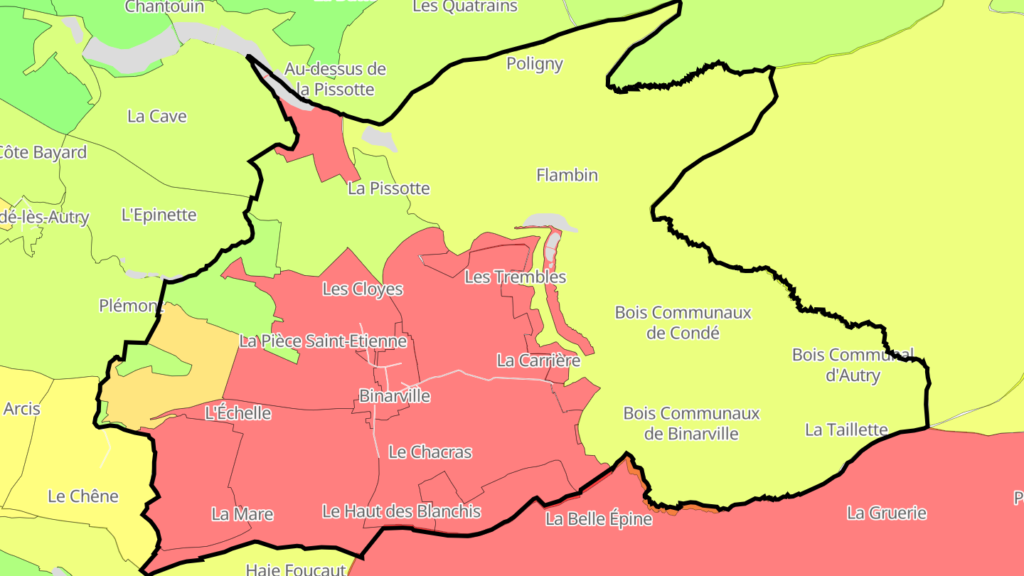 Carte des prix de l'immobilier Binarville