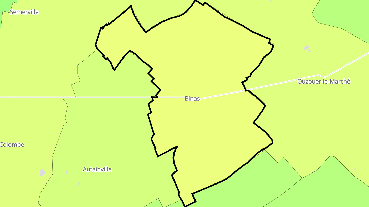 Carte des prix de l'immobilier Binas